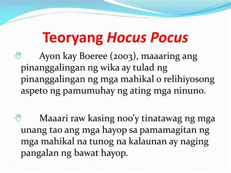hocus pocus halimbawa